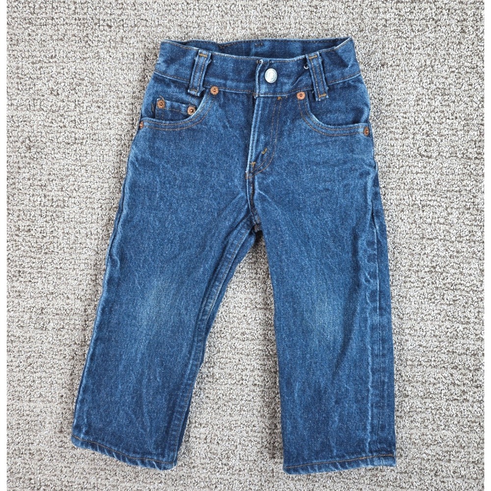Levis 302-0117‎ Vintage 70's Denim Toddler Jeans Size 1 Reg 18x13 Snap Baby Kids